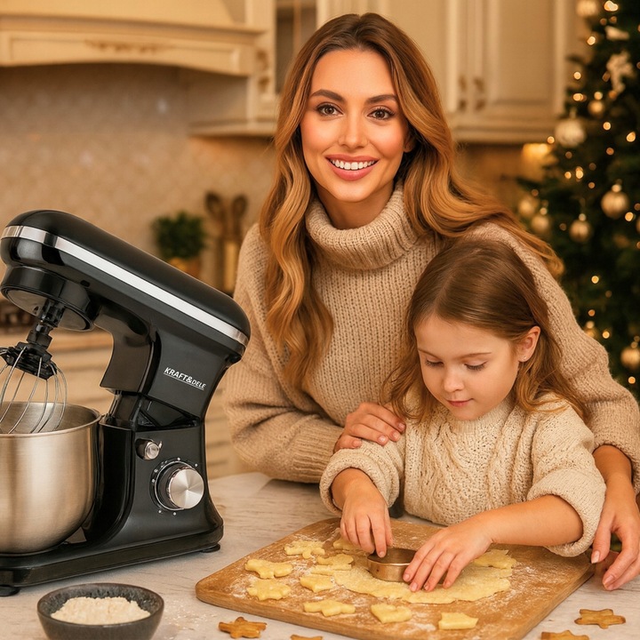 ROBOT PLANETARNY KUCHENNY MIKSER Z MISĄ WIELOFUNKCYJNY MOCNY CZARNY