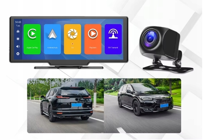 RADIO SAMOCHODOWE ANDROID APPLE CARPLAY STACJA +2 KAMERY MONITOR