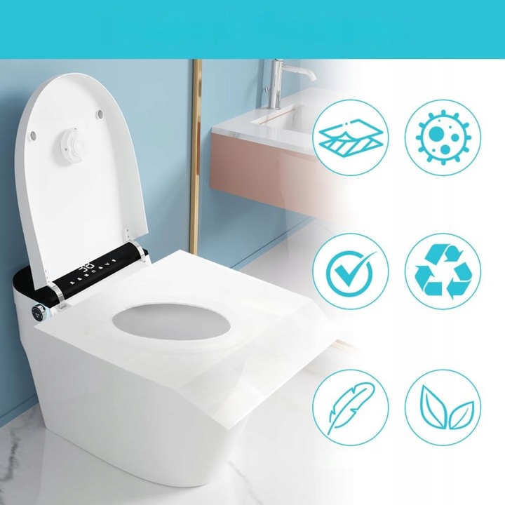 JEDNORAZOWE NAKŁADKI NA DESKĘ SEDESOWĄ SEDES TOALETOWE WC PODKŁADKI 60