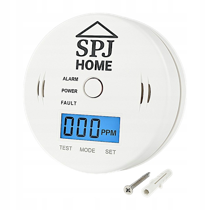 CZUJNIK CZADU DYMU TLENKU WĘGLA LCD DETEKTOR CO LCD WYKRYWACZ