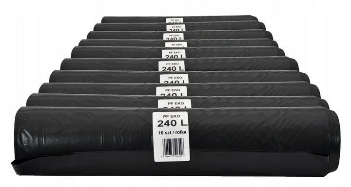WORKI NA ŚMIECI 240L 100szt Uniwersalne Grube Mocne Czarne Pam Folie