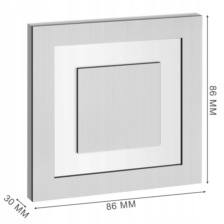 LAMPKA NA SCHODY LED 230V oprawa oświetlenie schodowe SREBRNA ZIMNA 6000k
