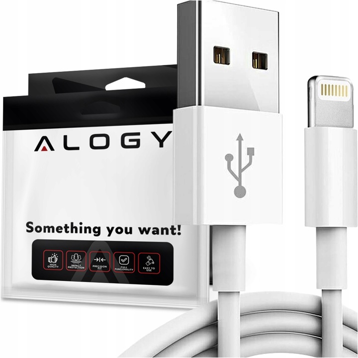 KABEL ALOGY SZYBKI USB DO LIGHTNING DO IPHONE 7 8 SE X XS 11 12 13 14 20W