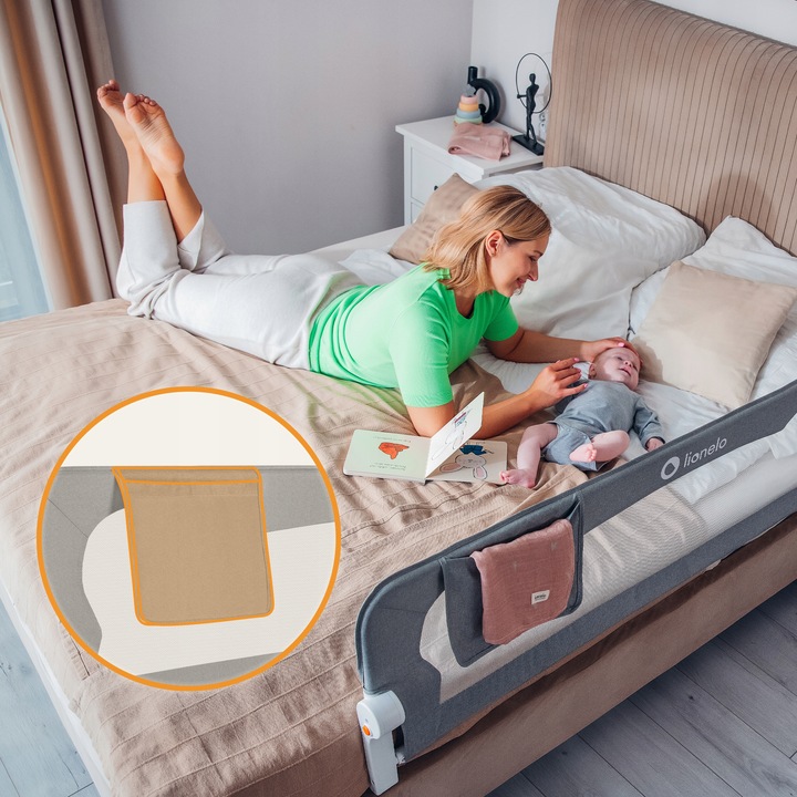 Barierka do łóżka BRAMKA OCHRONNA BLOKADA zabezpieczenie 150cm Lionelo