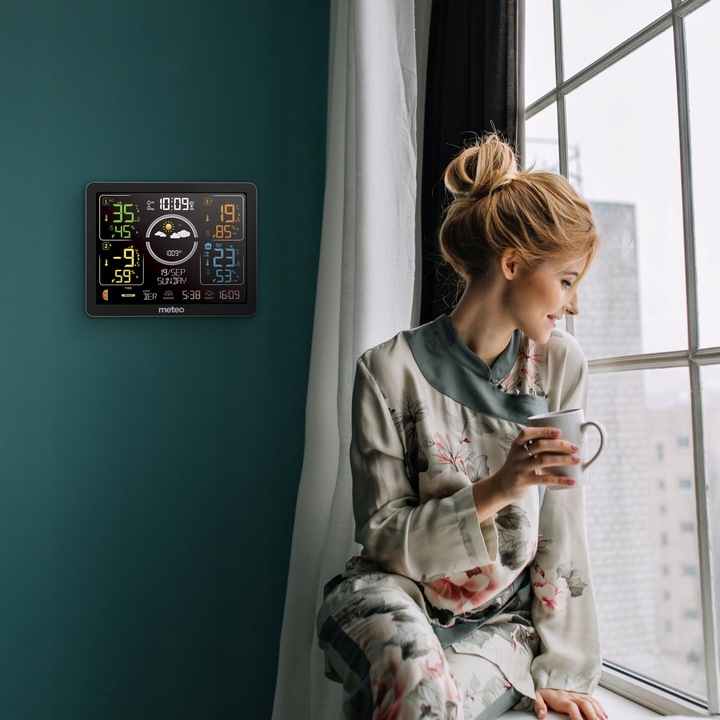 STACJA POGODOWA Z DCF METEO SP301 POGODYNKA HIGROMETR BAROMETR 3