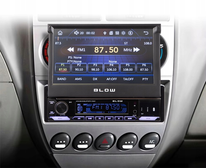 RADIO SAMOCHODOWE 1-DIN 7 CALI WYSUWANY DOTYKOWY EKRAN CARPLAY ANDROID