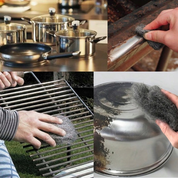 Zestaw do Polerowania Drewna Podłóg Mebli Wosk BeeWax + Wełna Stalowa