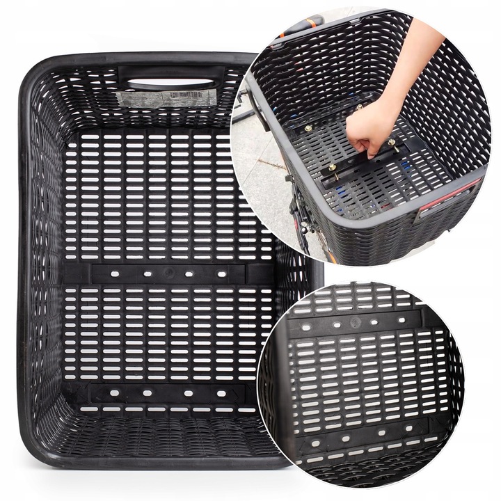 KOSZYK ROWEROWY TYLNY KOSZ ROWER BAGAŻNIK ZAKUPY MOCNY Z UCHWYTEM POJEMNY