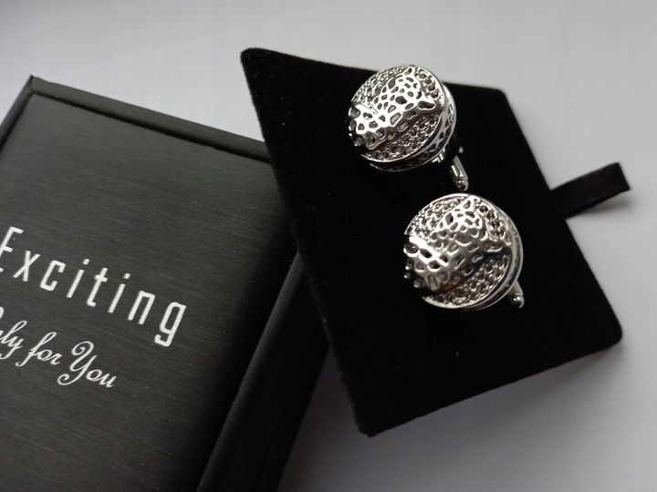 Męskie srebrne spinki do mankietów EXC Symbol Ryby Znak Ryby