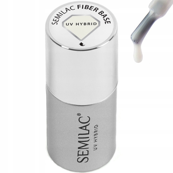 Semilac BAZA hybrydowa do paznokci FIBER mleczna 7ml