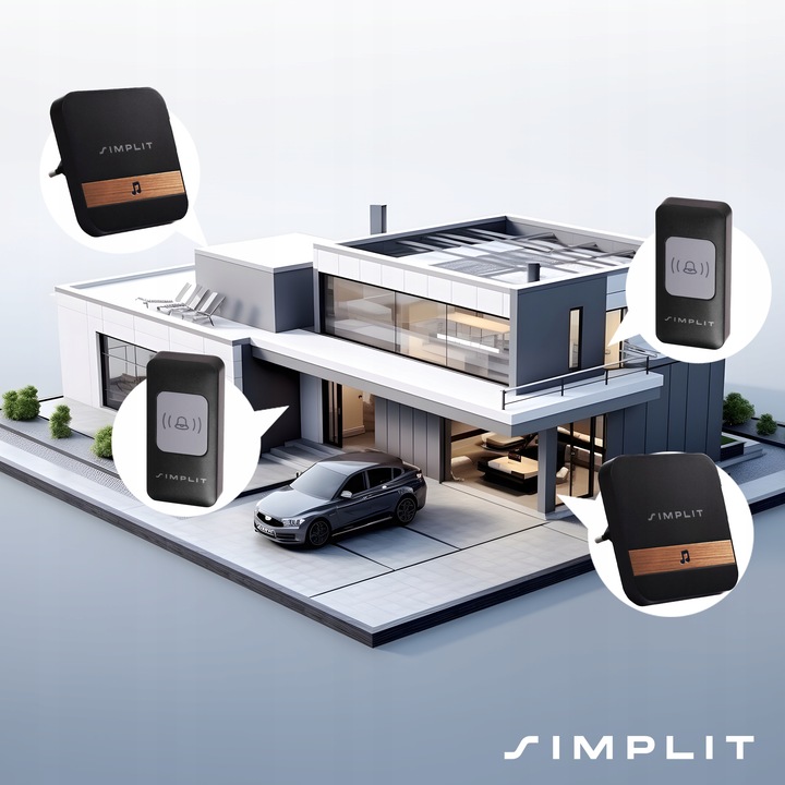 DZWONEK BEZPRZEWODOWY BEZBATERYJNY DO DRZWI FURTKI WODOODPORNY IP44