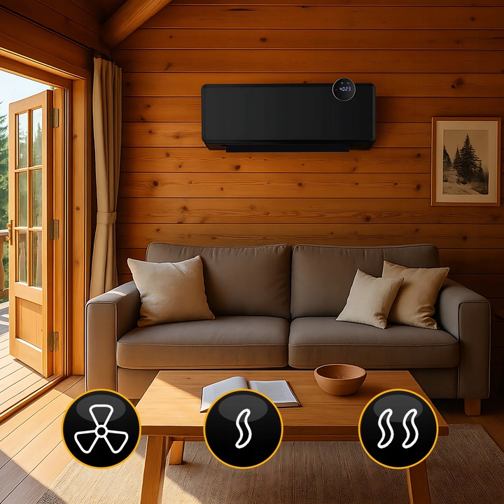 Kurtyna powietrzna szklana GlassAir 2000W grzejnik elektryczny WiFi