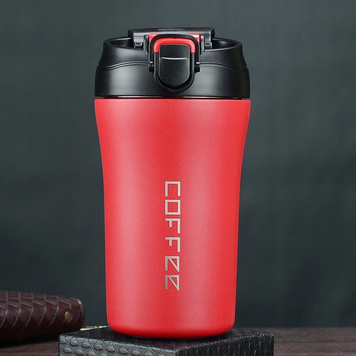 POJEMNY KUBEK TERMICZNY TERMOS Z USTNIKIEM ZAMEK