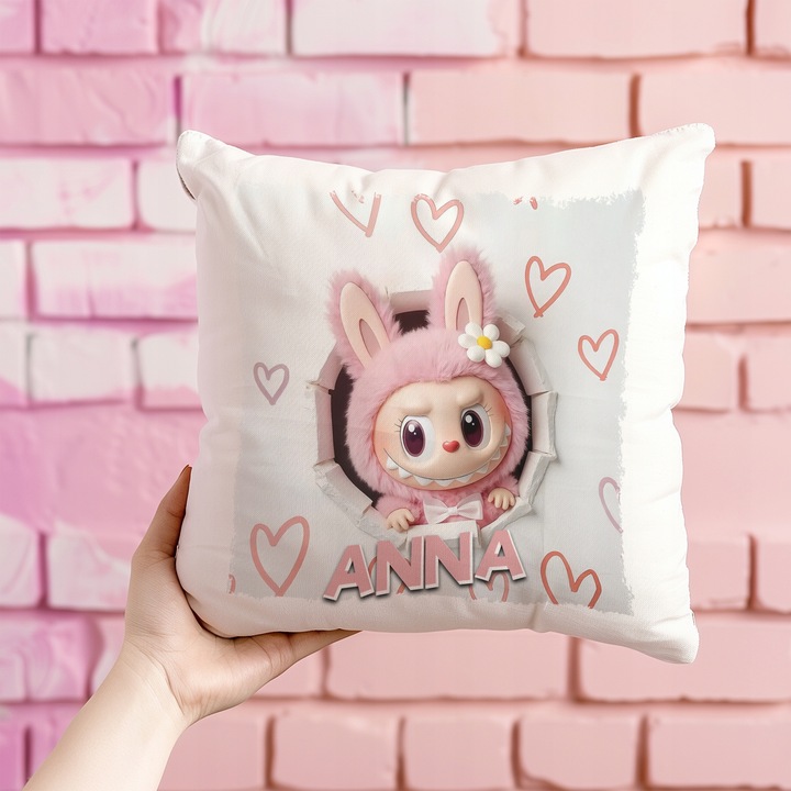 ZESTAW PODUSZKA KUBEK SŁODKI POTWOREK LABUBU LALKA WZORY PREZENT IMIĘ