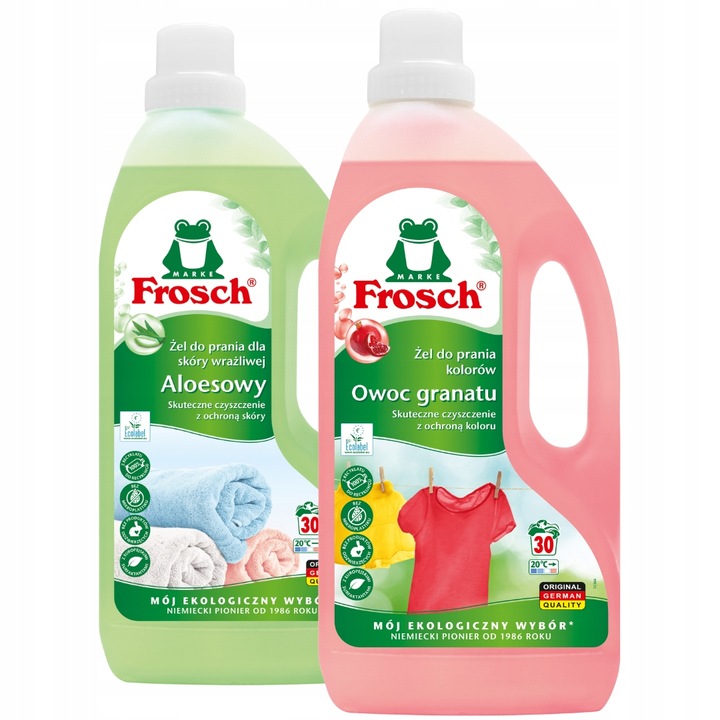 Frosch Żel do Prania Tkanin Aloesowy Granat Mix 3L 60pr + Płukanie Gratis