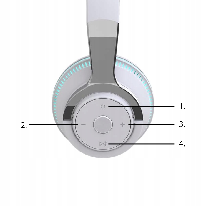 SŁUCHAWKI BEZPRZEWODOWE H2 BLUETOOTH MP3 NAUSZNE MIKROFON RGB DLA