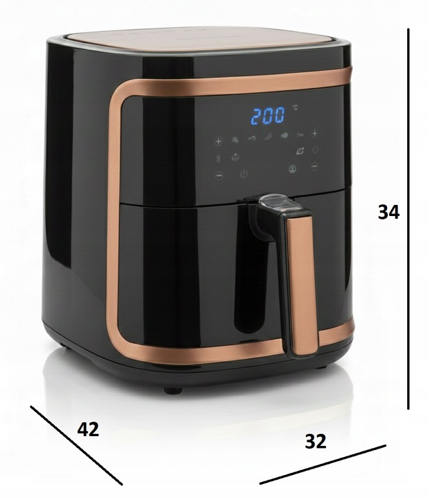 FRYTKOWNICA BEZTŁUSZCZOWA XXL AIR FRYER 7 L FRYTOWNICA 1900W LCD KOSZ