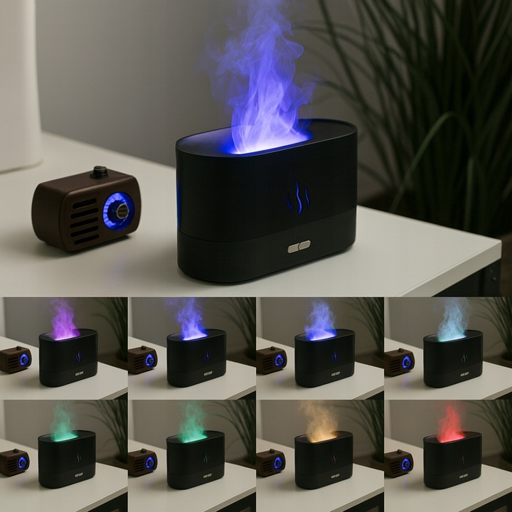 Nawilżacz powietrza Dyfuzor olejków Aromatyzer Z EFEKTEM PŁOMIENIA