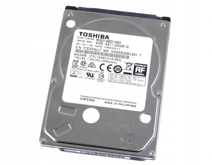 Dysk twardy HDD Toshiba 1TB 2,5'' SATA 1000GB