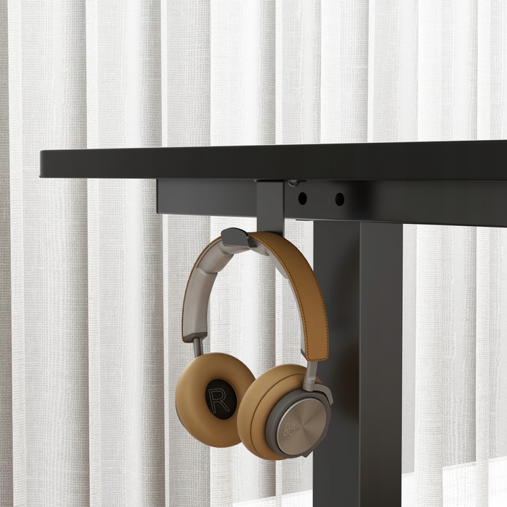 Biurko Elektryczne Podnoszone Czarne 160x80 Regulowane NOWOCZESNE