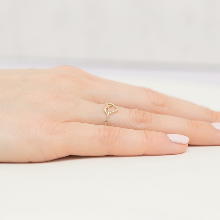 ZŁOTY PIERŚCIONEK pr.333 Serce Nieskończoność r.18