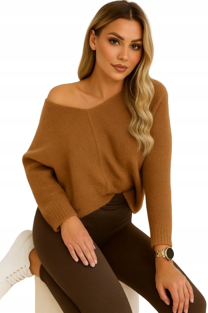 WŁOSKI SWETER MOHER KOBIECY MIĘKKI SWETER MOHER OVERSIZE kolory 686