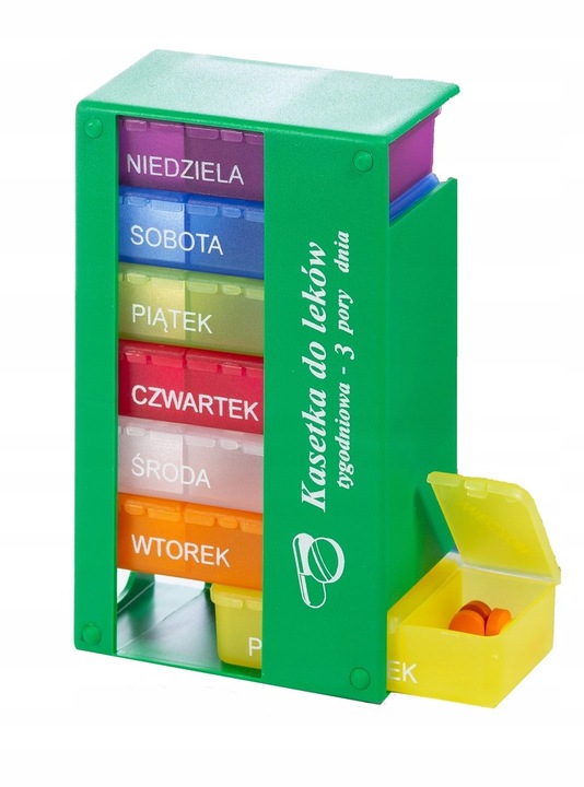 Kasetka Pojemnik Pudełko na leki 7dni x3przegródki