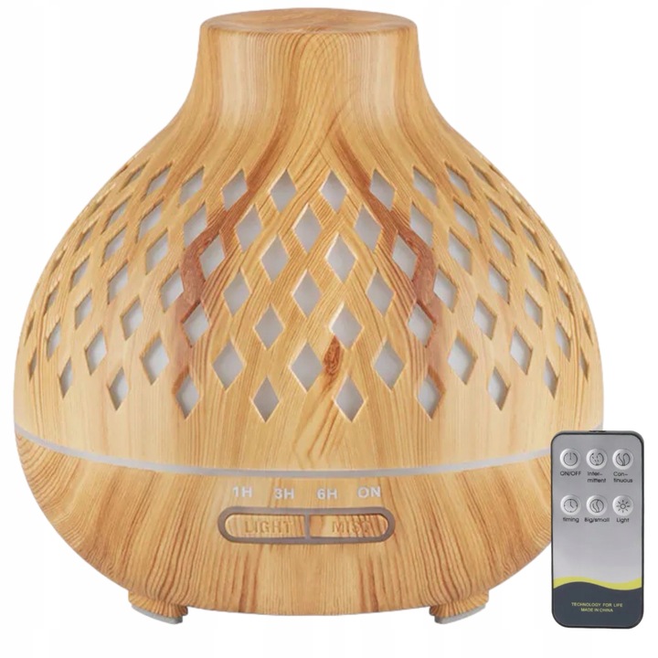 Aroma dyfuzor nawilżacz powietrza light wood 400 ml + timer