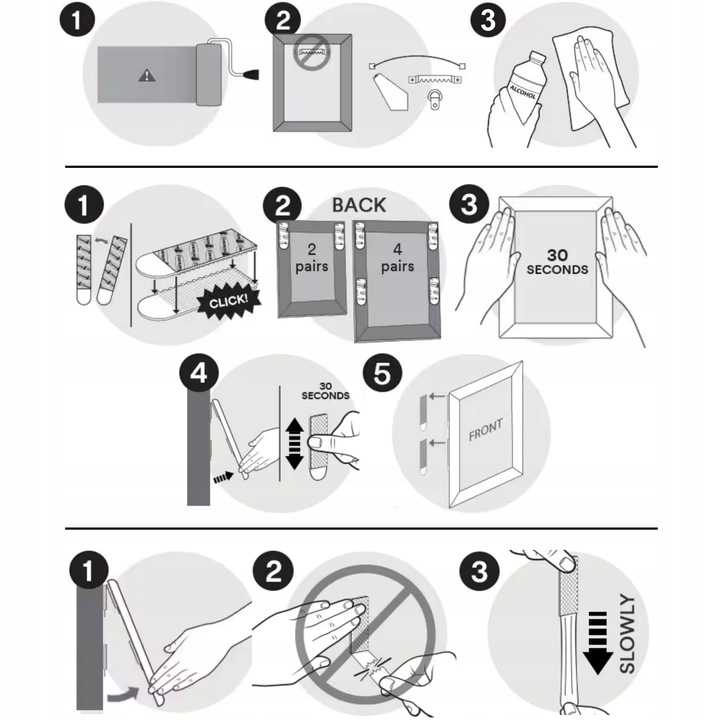 COMMAND Rzepy samoprzylepne d Wieszania Obrazów do 7,2kg Zestaw