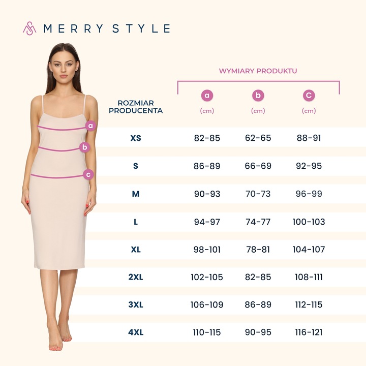 Halka pod sukienkę długa koszula nocna sukienka MS10-402 Beżowy XL