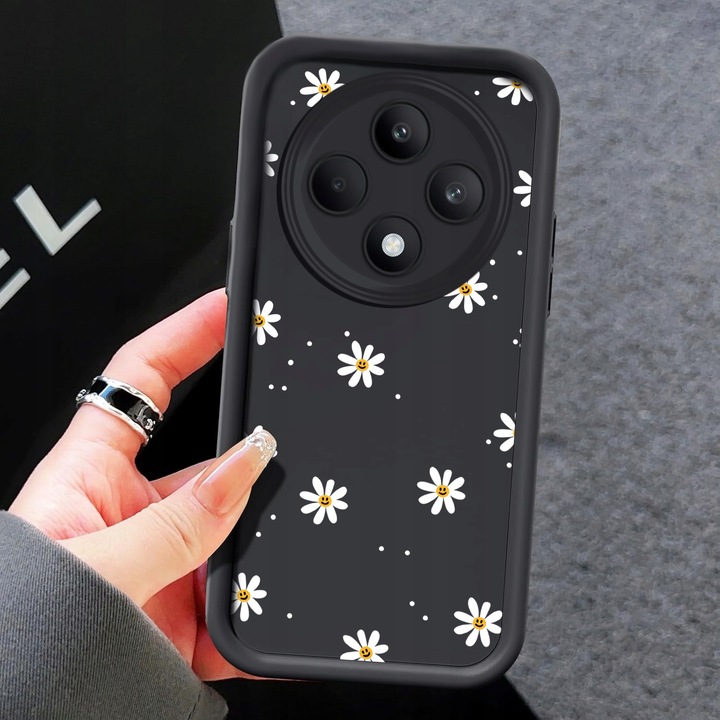 ETUI DO OPPO RENO 12 F 5G / 12 FS 5G SILIKON SOFT OCHRONA Stokrotki + SZKŁO