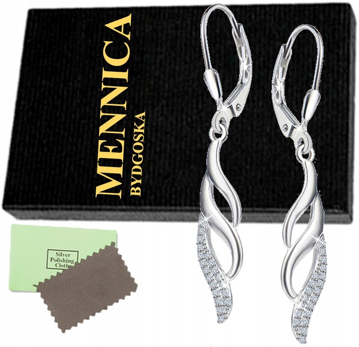 SREBRNE KOLCZYKI SREBRO DŁUGIE WISZĄCE KOLCZYKI SREBRO RODOWANE ORYGINALNE