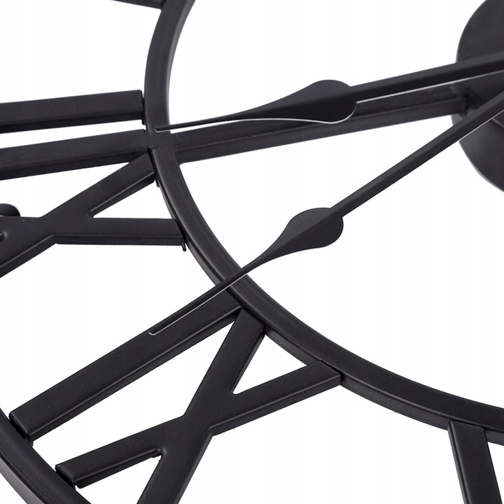 ZEGAR ŚCIENNY RETRO ELEKTRONICZNY CZARNY LOFT RZYMSKI 3D CICHY VINTAGE XXL