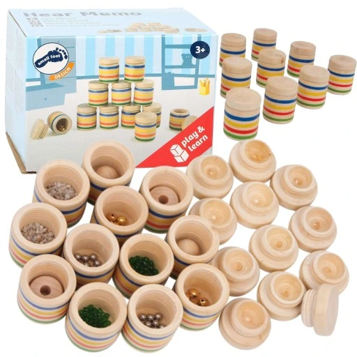 MEMO DREWNIANE MEMORY DŹWIĘKOWE GRA PAMIĘCIOWA RODZINNA GRA DLA DZIECI