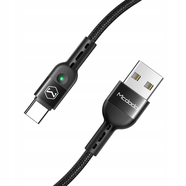 MCDODO KABEL USB-C SPIRALNY SPRĘŻYNOWY SZYBKIE ŁADOWANIE USB TYP C LED 2M