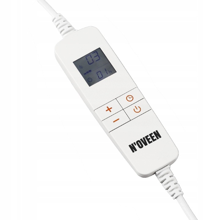 NOVEEN BRĄZOWY DUŻY KOC ELEKTRYCZNY 180x130cm MATA GRZEWCZA ZEGAR Z PILOTEM