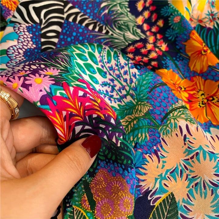 100% Czysty Jedwab Szalik Damski 53cm Kwadrat Wszechstronna Elegancja