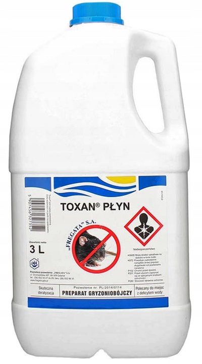 TOXAN PŁYN 3L MOCNA TRUTKA MYSZY SZCZURY BROMADIOLON SILNA TRUCIZNA