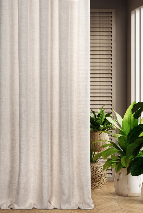 ZASŁONA GOTOWA JULA2 TAŚMA 140 X 270 CM LEN BEŻOWY STYL EKO RÓŻNE KOLORY
