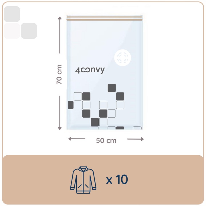 4CONVY 11 szt. GRUBY worek próżniowy 50x70 na ubrania swetry zestaw