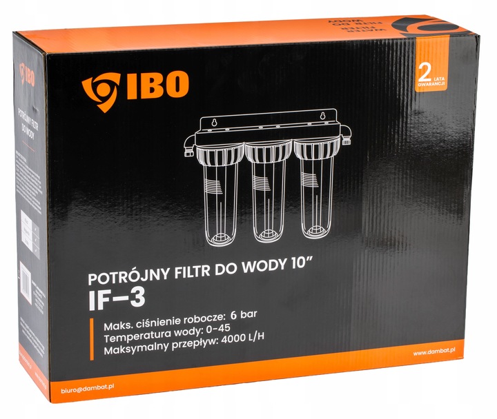 FILTR DO WODY WSTĘPNY KORPUS OBUDOWA FI 1'' GW 3-STOPNIOWY +WKŁADY