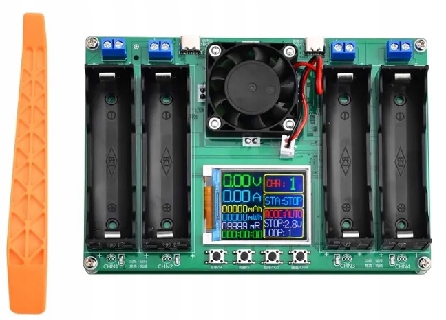 Miernik Tester pojemności ogniw akumulatorów 4 x 18650 USB
