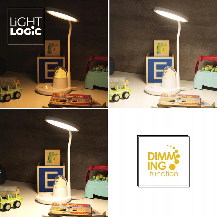 Lampka biurkowa dla dzieci lampa nocna LED LL BINED LED W kotek uchwyt