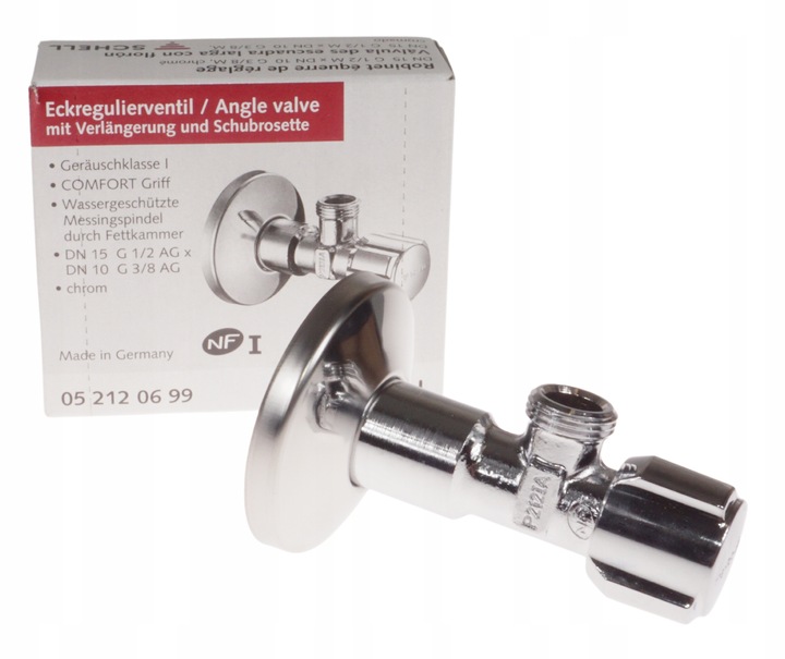 ZAWÓR KĄTOWY ODCINAJĄCY KOMPAKTOWY DO BATERII 1/2x3/8 SCHELL