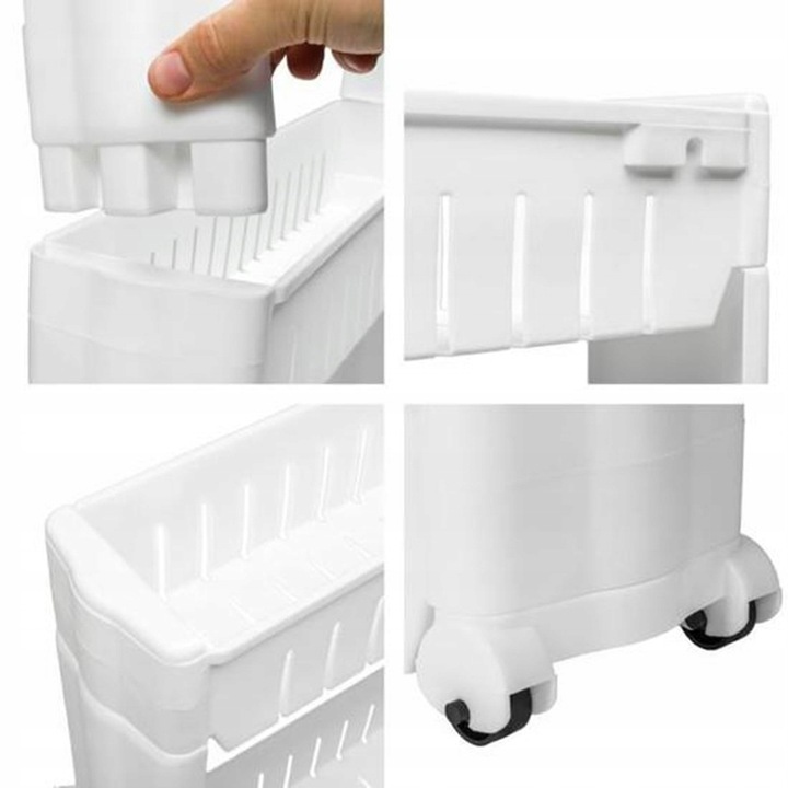 MOBILNA WĄSKA SZAFKA NA KÓŁKACH DO KUCHNI ŁAZIENKI