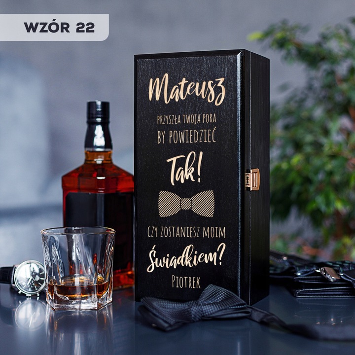 PROŚBA O ŚWIADKOWANIE SKRZYNKA NA ALKOHOL CZY ZOSTANIESZ MOIM ŚWIADKIEM