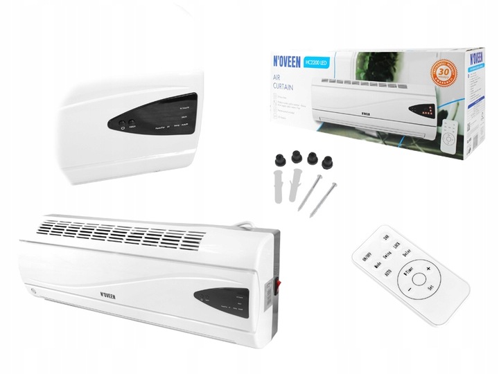 Kurtyna powietrzna HC2200 LED Energooszczędna Timer LED SWING Pilot