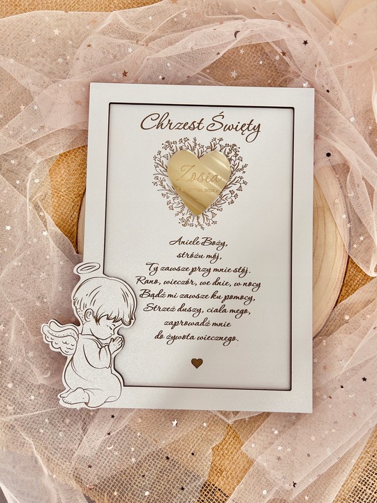 PAMIĄTKA CHRZTU ŚWIĘTEGO Z PERSONALIZACJĄ OBRAZEK + PUDEŁKO NA PIENIĄDZE