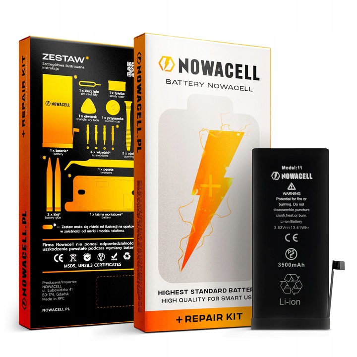 Bateria NOWACELL do iPhone 11 - większa pojemność