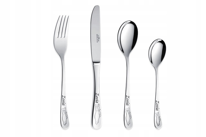 Sztućce dla Dzieci Gerlach Bon Ton Kotki Grawer Prezent na Chrzest